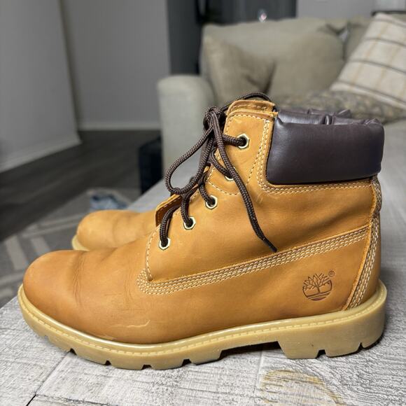 Timberland Men’s Boots Waterproof Leather Nubuck Tan Wheat Gorpcore Size 6 - Picture 2 of 8